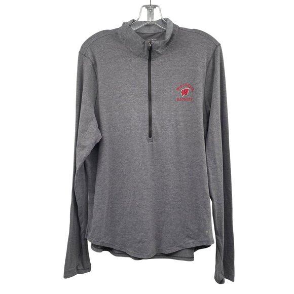 Under Armour Womens Wisconsin Badgers Pullover 1/2 Zip Gray/Red Size XL - Picture 1 of 9